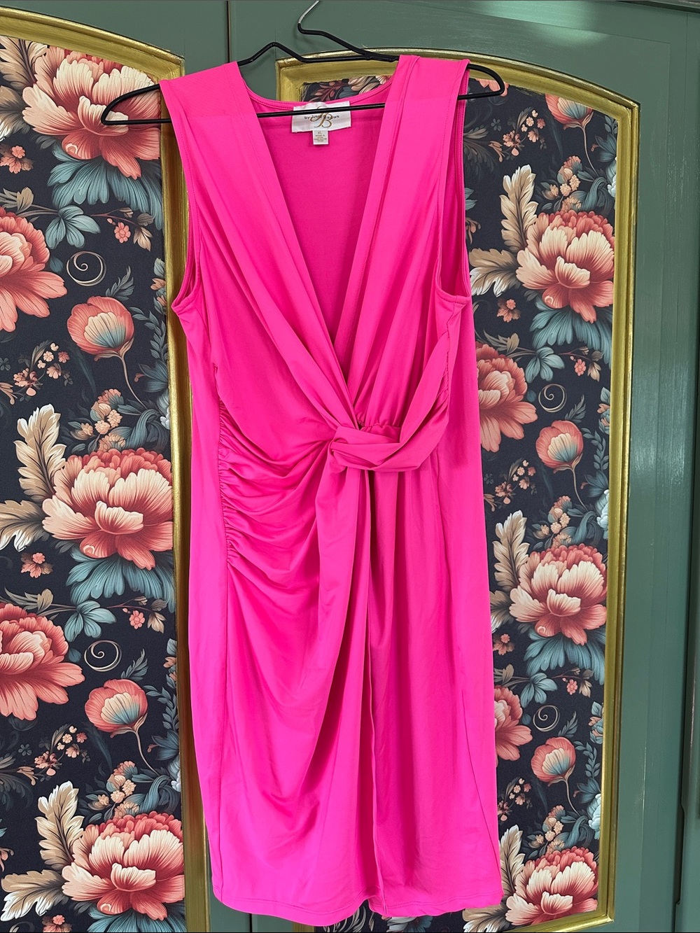 JB by Julie Brown Fuchsia Knot-Front Sleeveless Dress